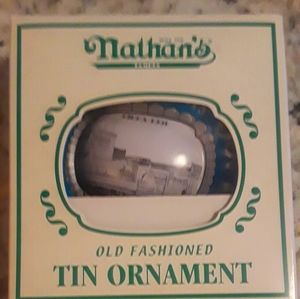 Vintage Nathan's tin ornament